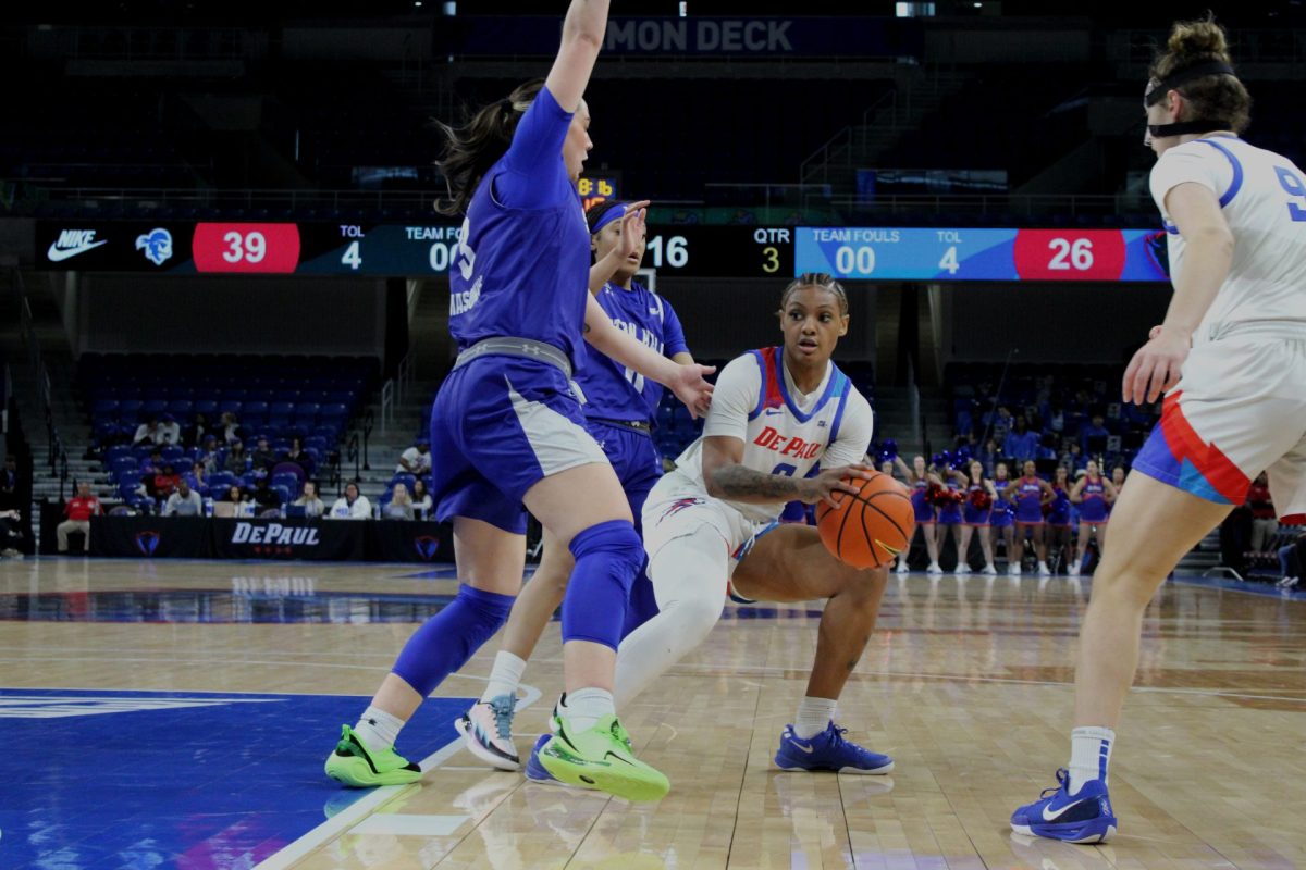 Taylor Johnson-Matthews passes the ball during the second half against Seton Hall on Friday, Feb. 1, 2025. Johnson-Matthews said it was difficult to defend against Seton Hall's Jada Eads.