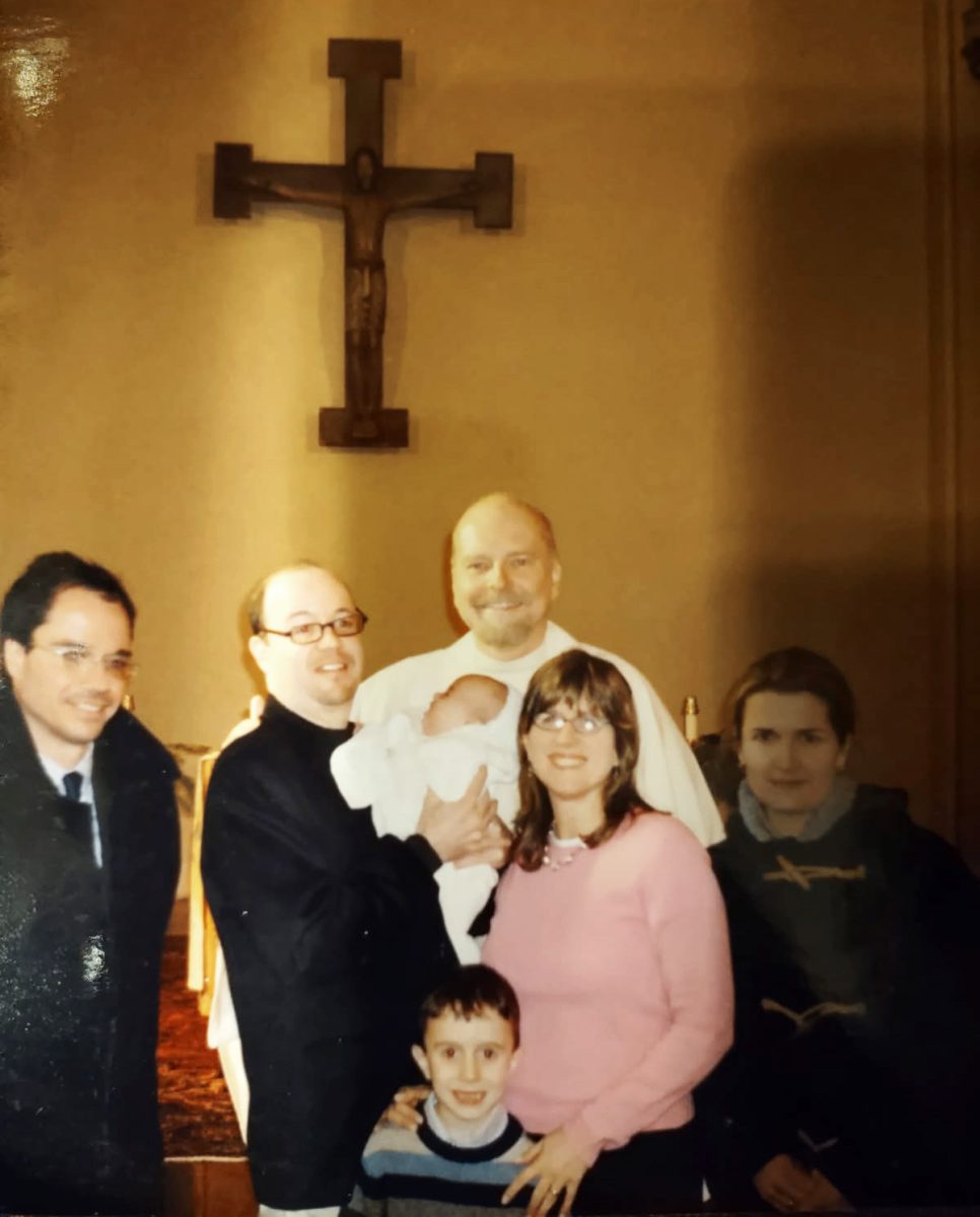 Lucia Preziosi with her family at her baptism into the Catholic Church in Feb, 2004. Preziosi was raised going to a Liberal Catholic Church in New York. (Provided by Lucia Preziosi)