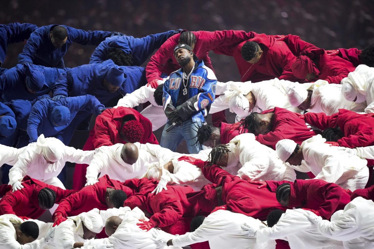 Kendrick Lamar performs during halftime of the NFL Super Bowl 59 football game between the Kansas City Chiefs and the Philadelphia Eagles, Sunday, Feb. 9, 2025, in New Orleans.