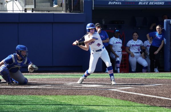 Catcher Zoe Levine steps up to the plate during a match against Seton Hall on Friday, March 14, 2025, at Cacciatore Stadium. Levine, a freshman, had one hit in the game.