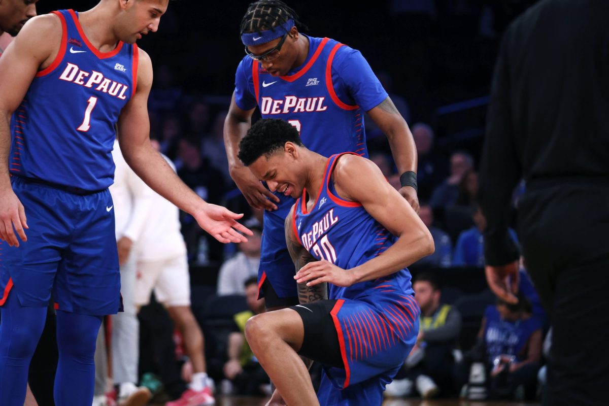 JJ Traynor kneels during the first half following an injury on Thursday, March 13, 2025, at Madison Square Garden. He did not return to the game.