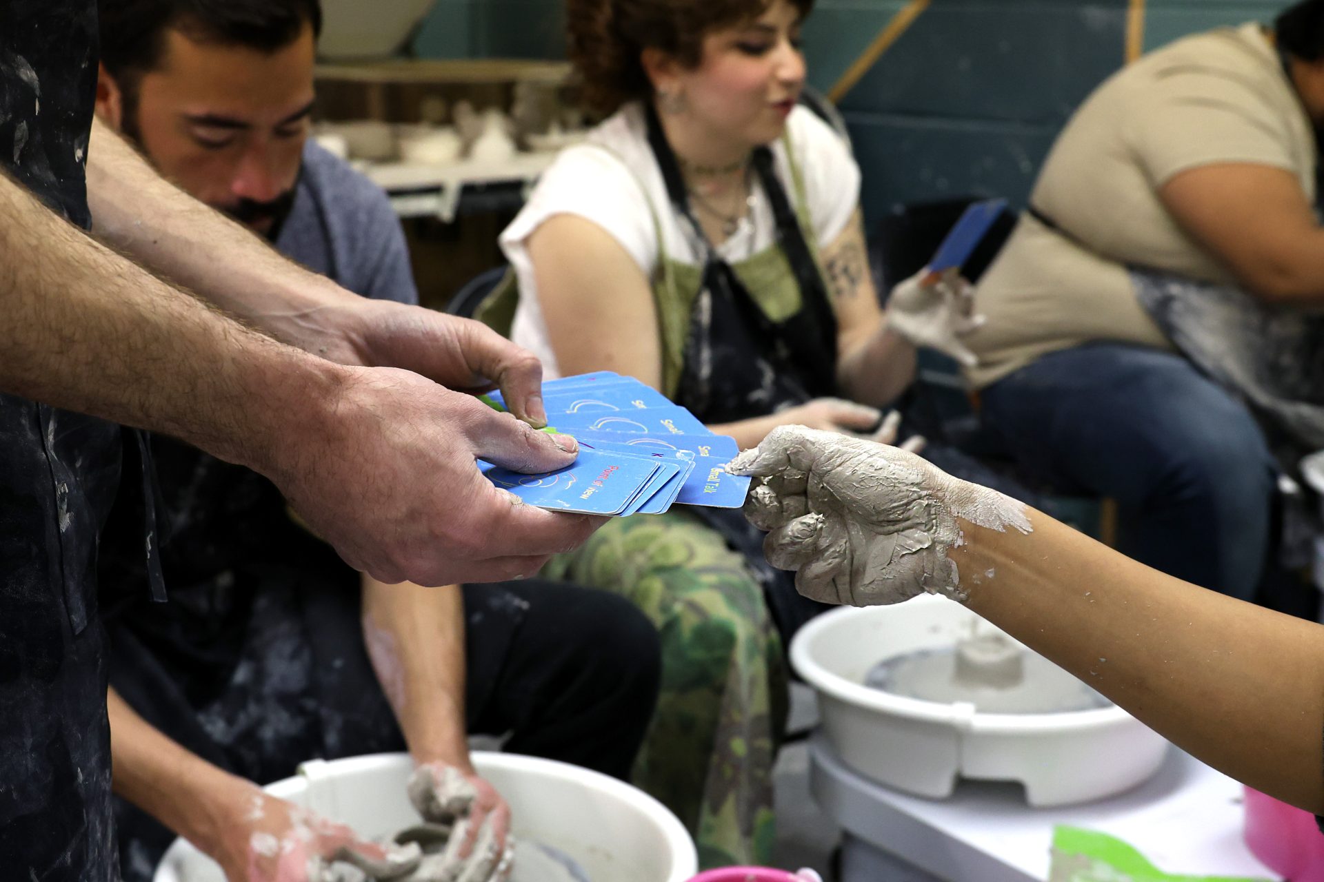 Covered in clay, open to love: pottery blind dates take shape