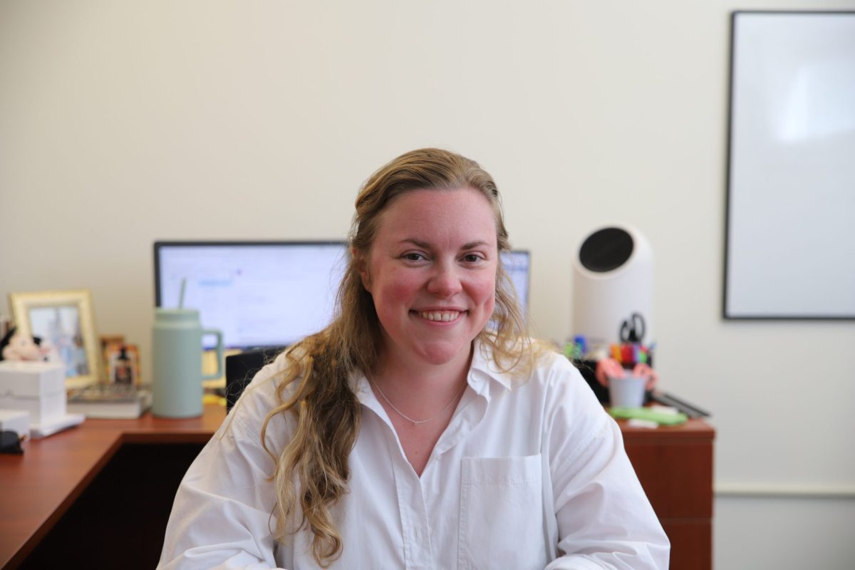 Jessica DePont, associate director of strategic initiatives at DePaul, sits in her office on Friday, May 16, 2025. DePont is excited to be supporting DePaul's class of 2029 through their onboarding process.