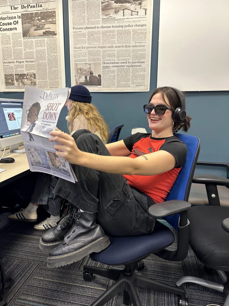 Lucia Preziosi on her first day as Editor-in-Chief on Oct. 11, 2024. Preziosi served three different positions at the DePaulia. (Provided by Lucia Preziosi)