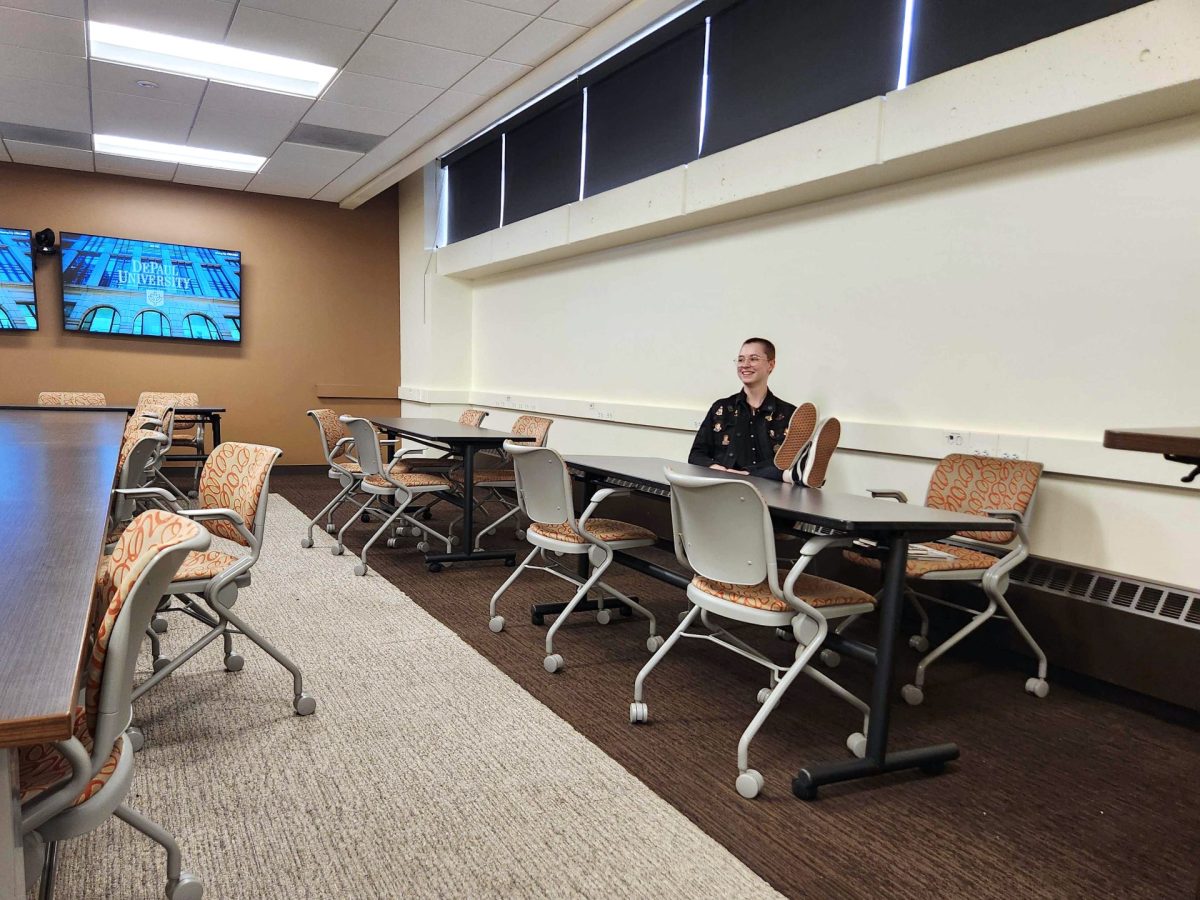 Amber Corkey sits for a photo in the SAC on Thursday, May 29, 2025. Most 200- and 300-level WRD classes are taught in room SAC 301. Some quarters, Amber would spend up to nine hours a week in the classroom.
