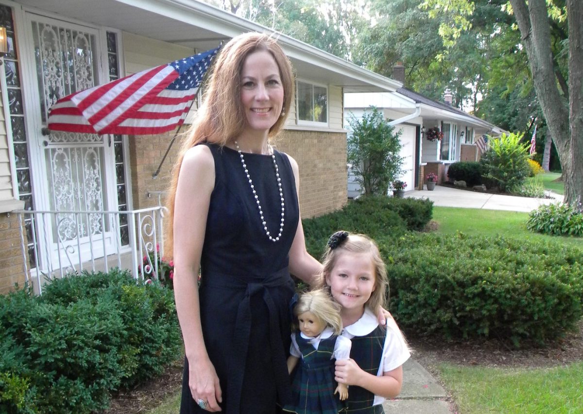 A wee Rose O'Keeffe stands clutching her Kit Kittredge doll next to her mama, Rebecca Jones, before the first day of school in September 2011. O'Keeffe was always drawn to Kit the American Girl because of her dream to be a reporter.
Photo provided by Eamonn O'Keeffe